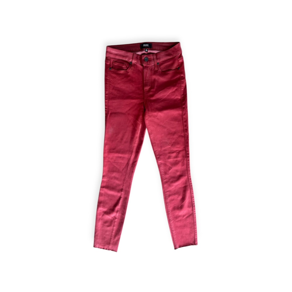 PAIGE red jeans pants Hoxtron ankle Sz 26